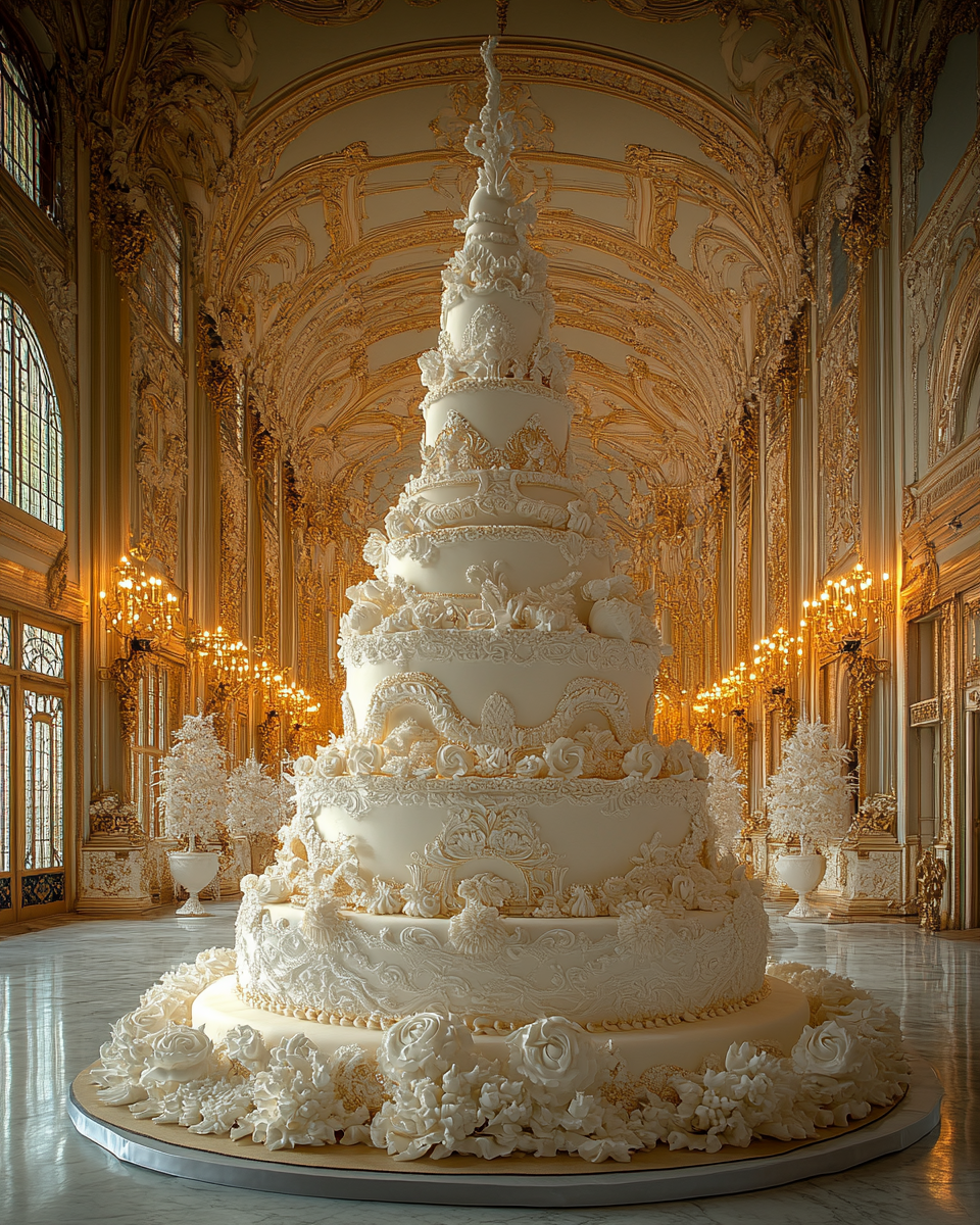 A beautiful tall cake inspired by Iolani Palace