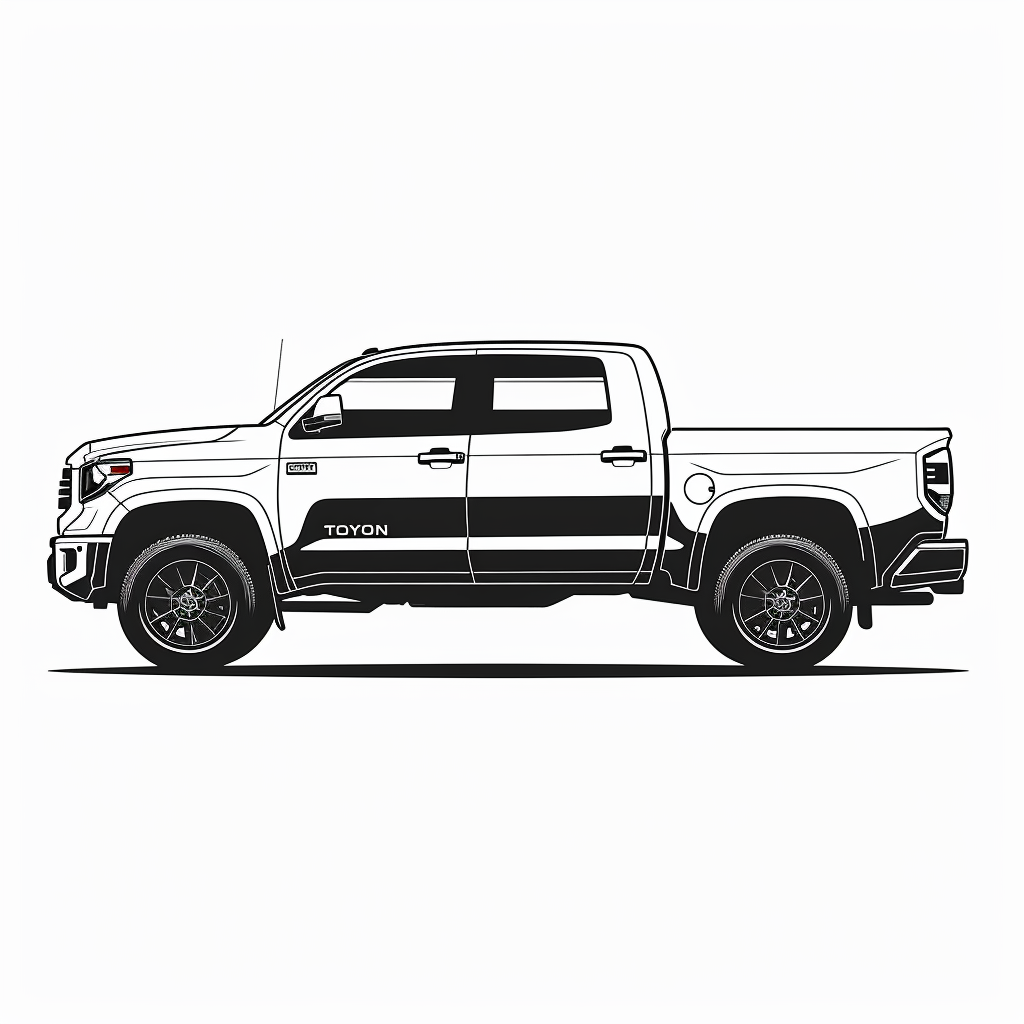 A black Toyota Tundra logo on white background