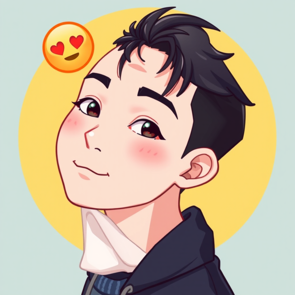 A black-haired boy emoji by Sumsong.