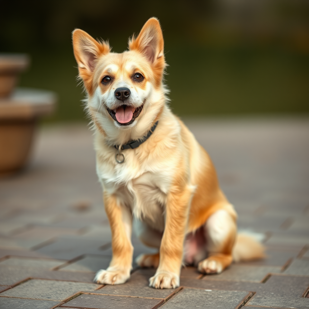 A boy imitating a dog's pose.