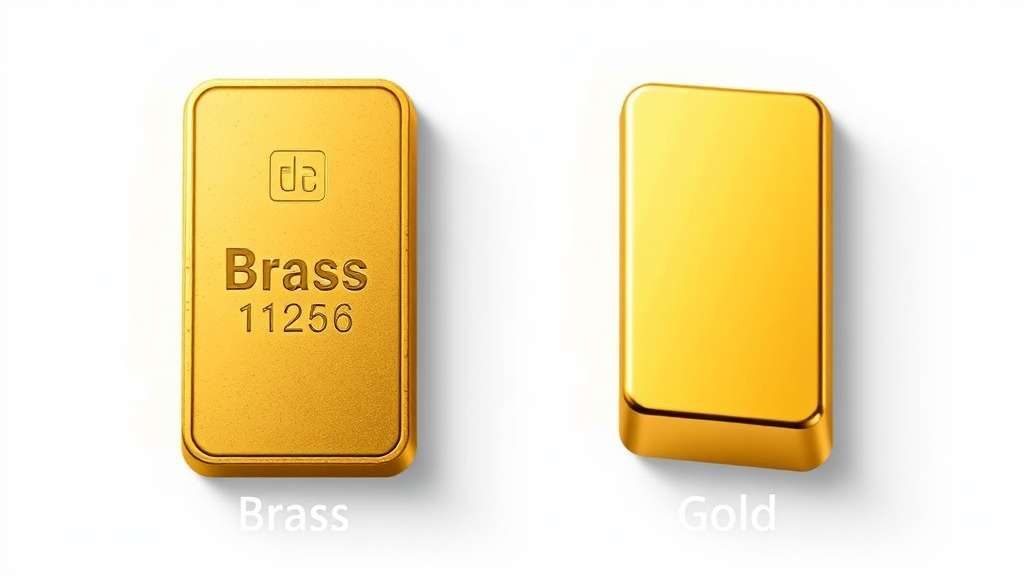 A brass bar and a gold bar contrasted.