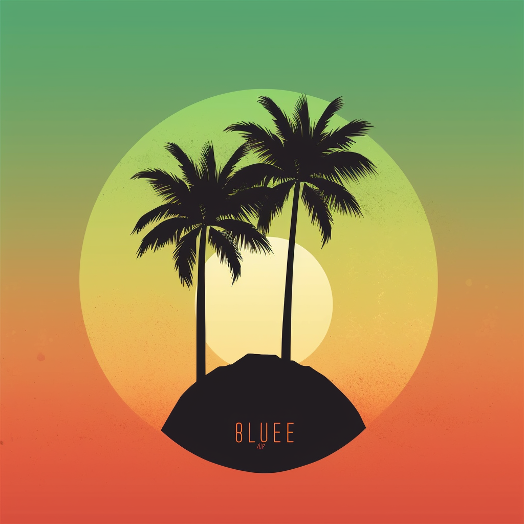 A calm album cover with a palm tree