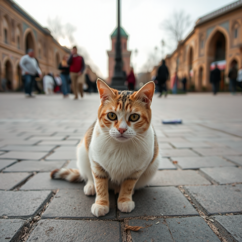 A cat in Naqsh Jahan Square.