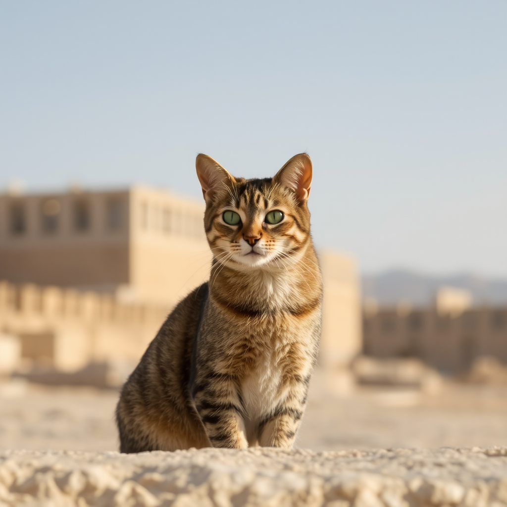 A cat in the ancient city of Persepolis.