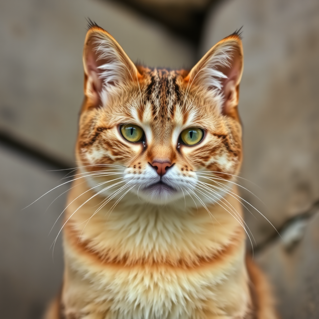 A cat named Korosh with colorful geometric patterns.