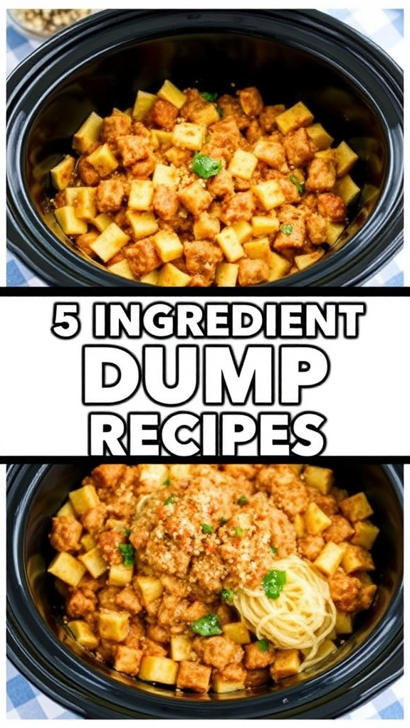 A collage of simple crockpot recipes.