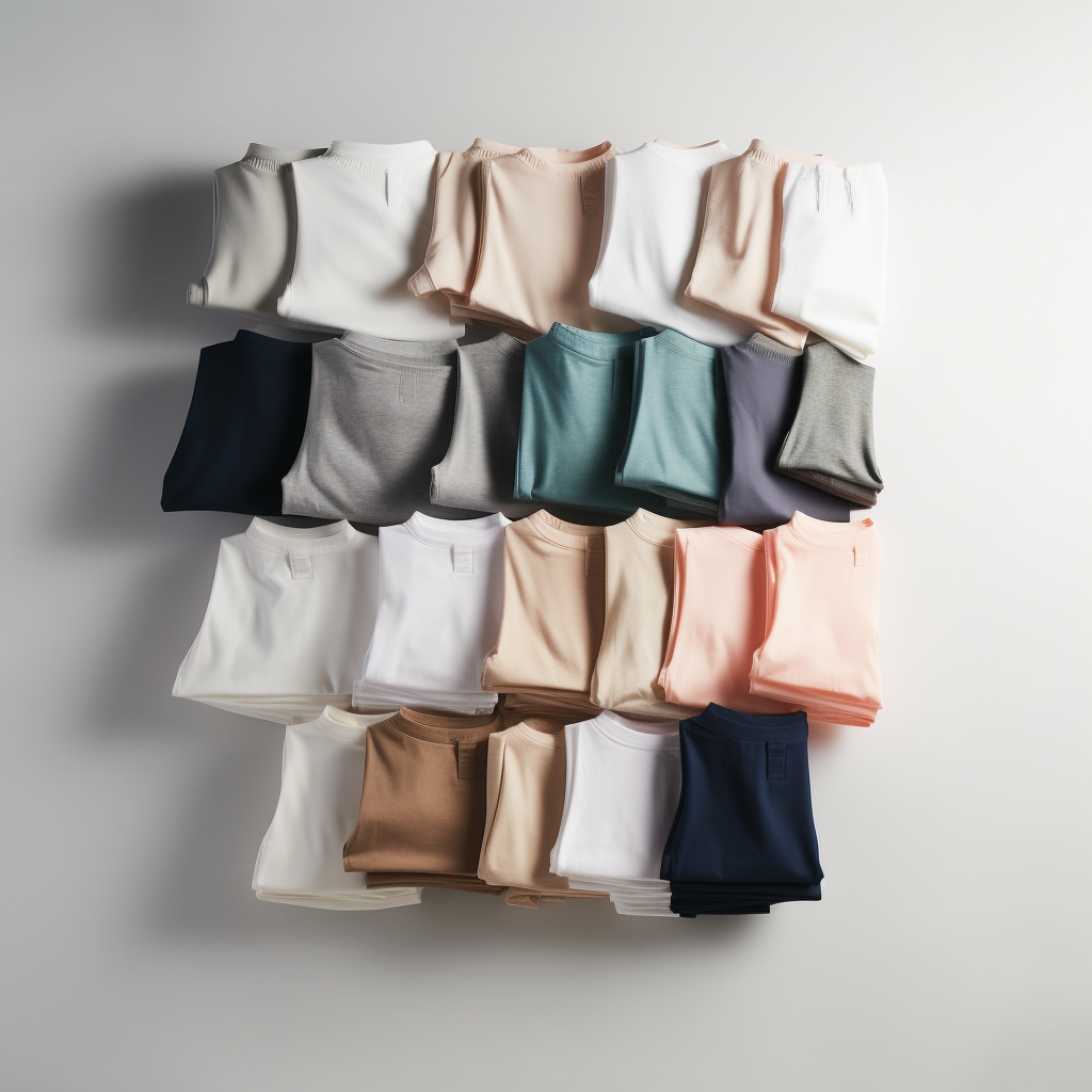 A collection of cotton t-shirts and shorts