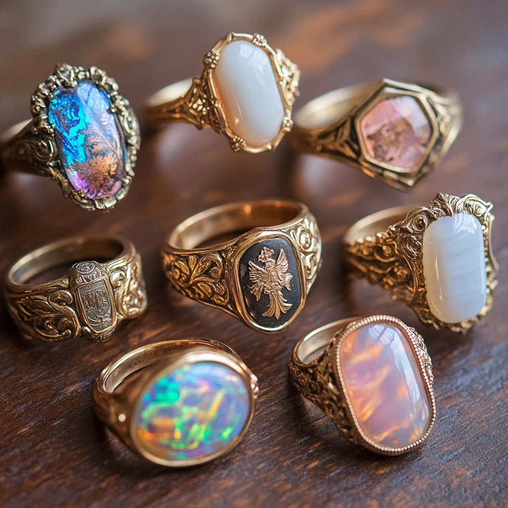 A collection of unique and beautiful rings.