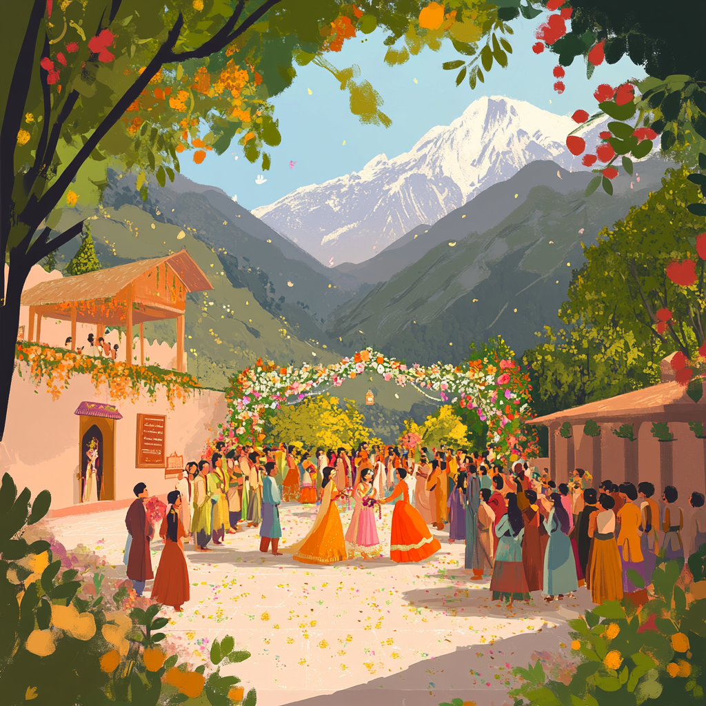 A colorful Himachali wedding in the mountains