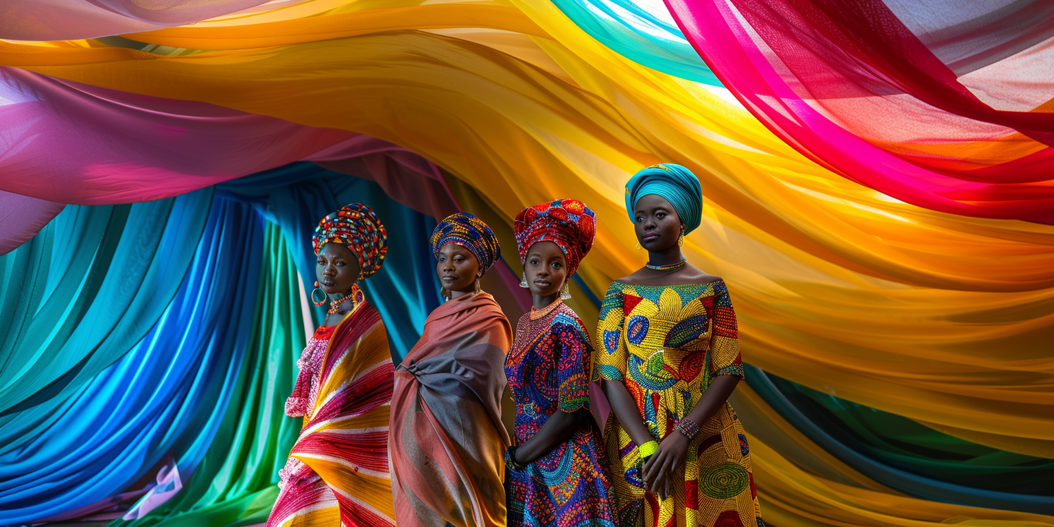 A colorful photo of African people in tradition