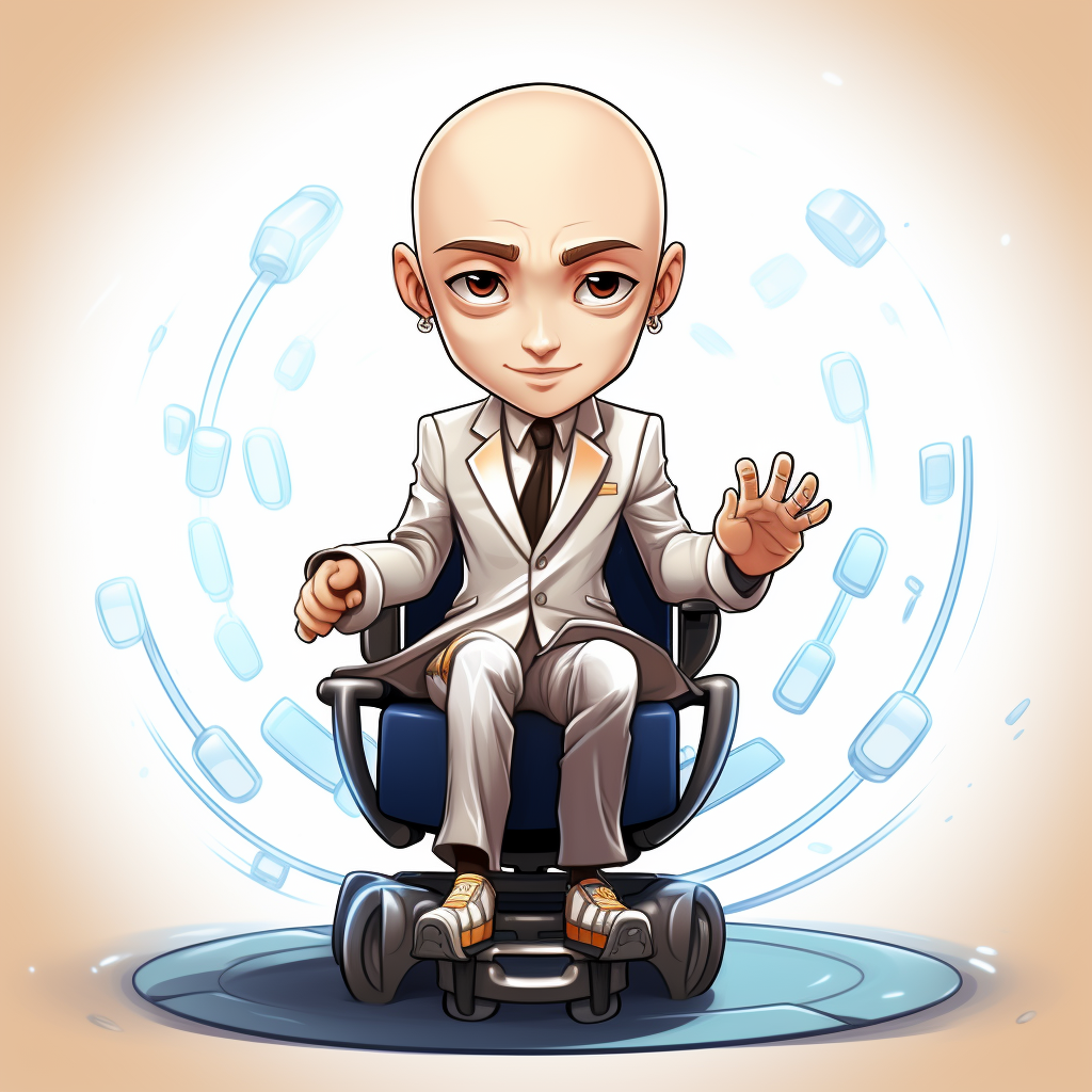 A cute boy from X-men in wheelchair.