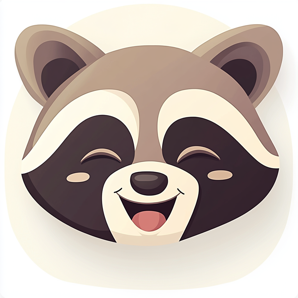 A cute cartoon raccoon winking and smiling