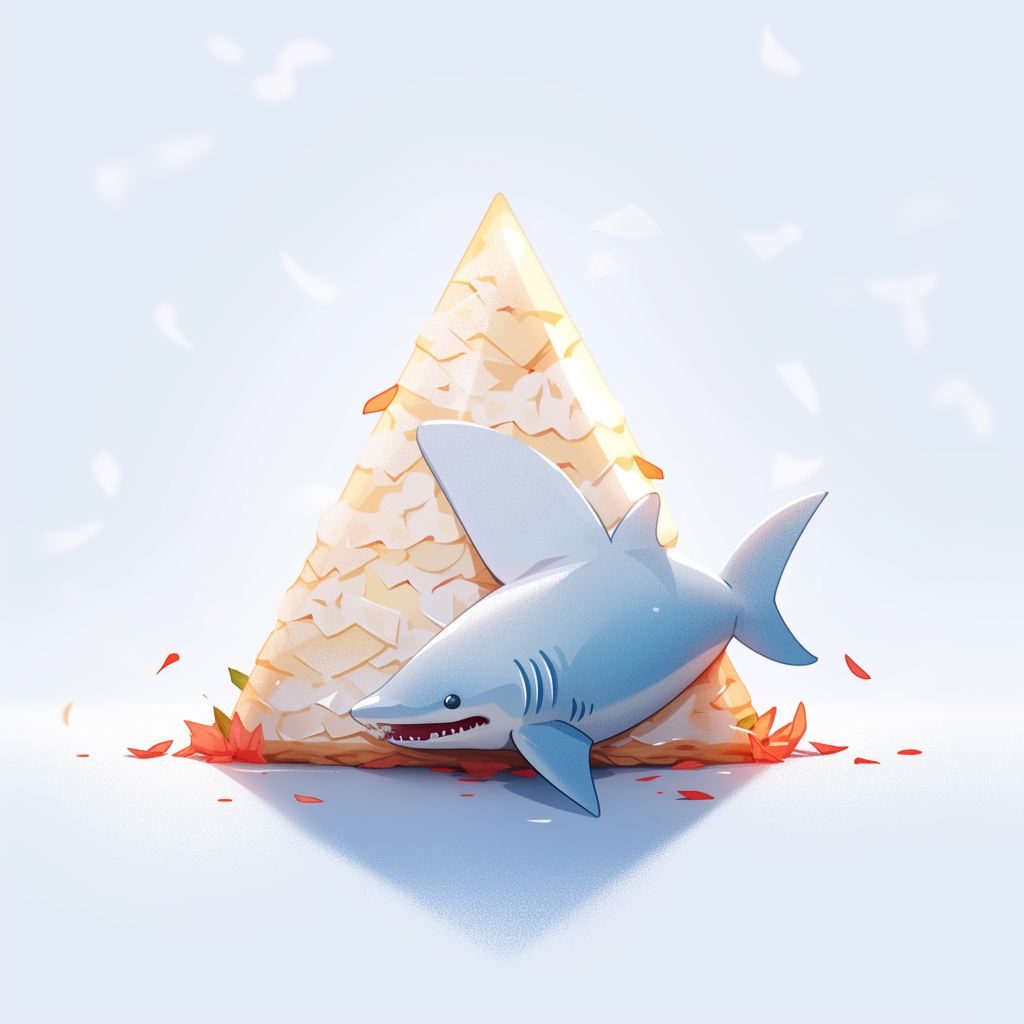 A cute miniature shark fin in 3D