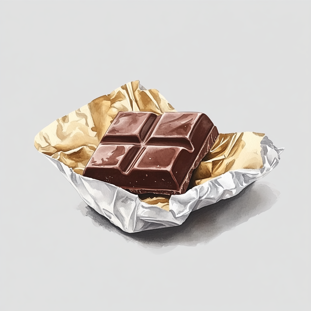 A detailed chocolate clipart in watercolor