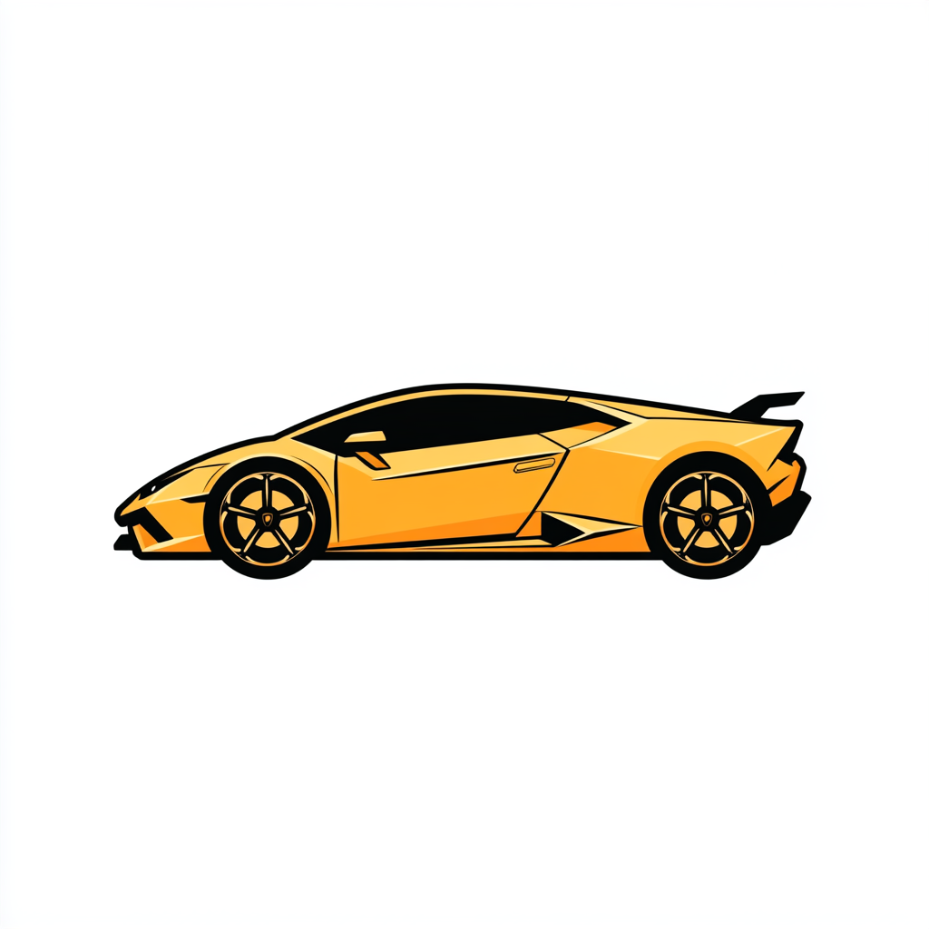 A detailed icon of a sleek Lamborghini car