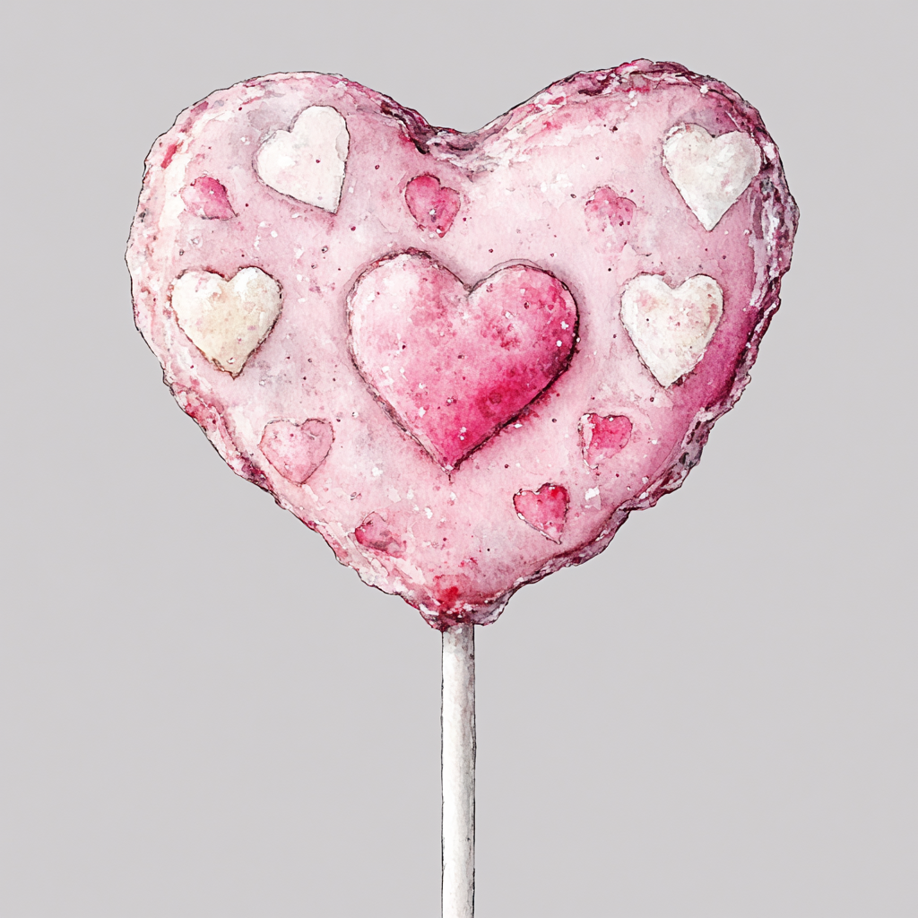 A detailed watercolor Valentine's day clipart