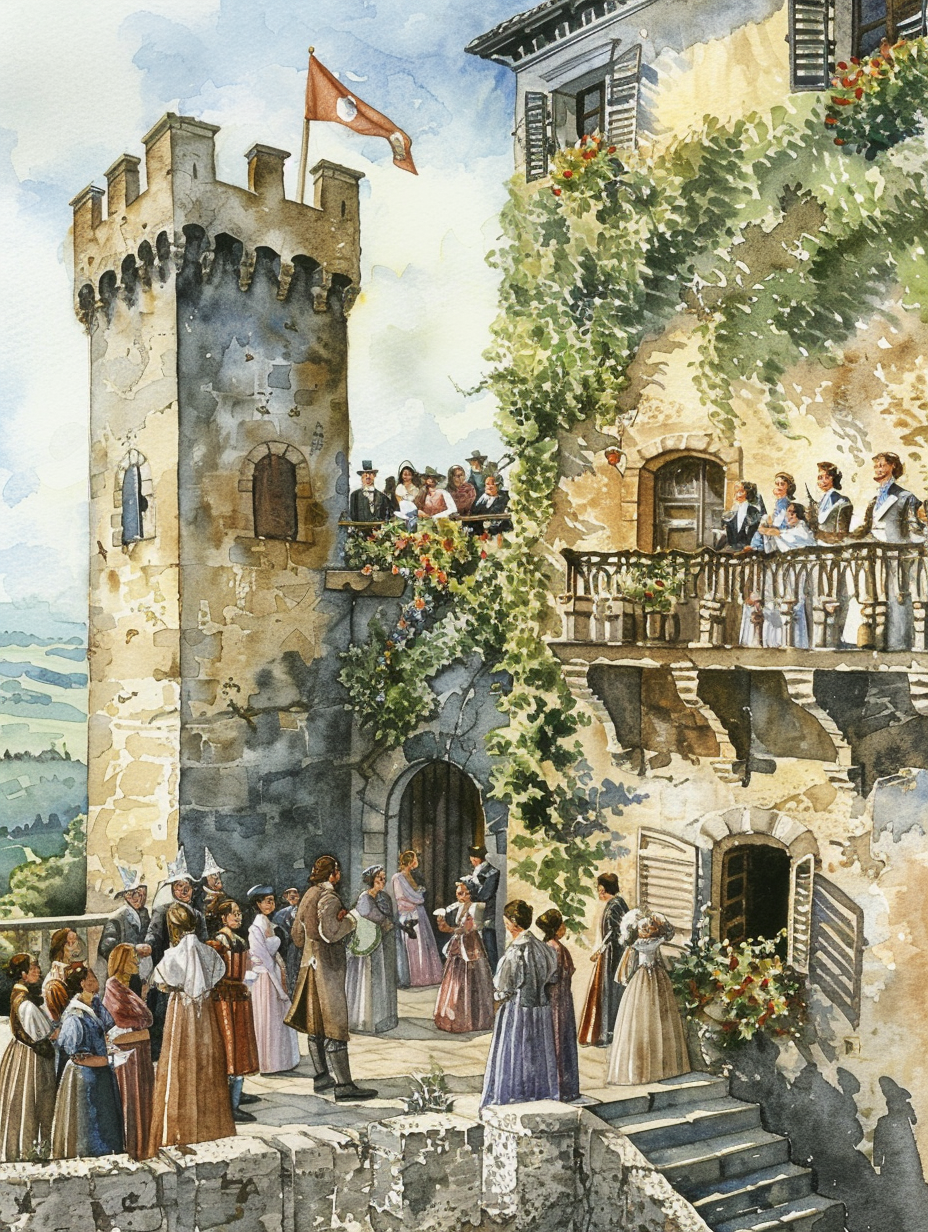 A fancy wedding at the castle walls