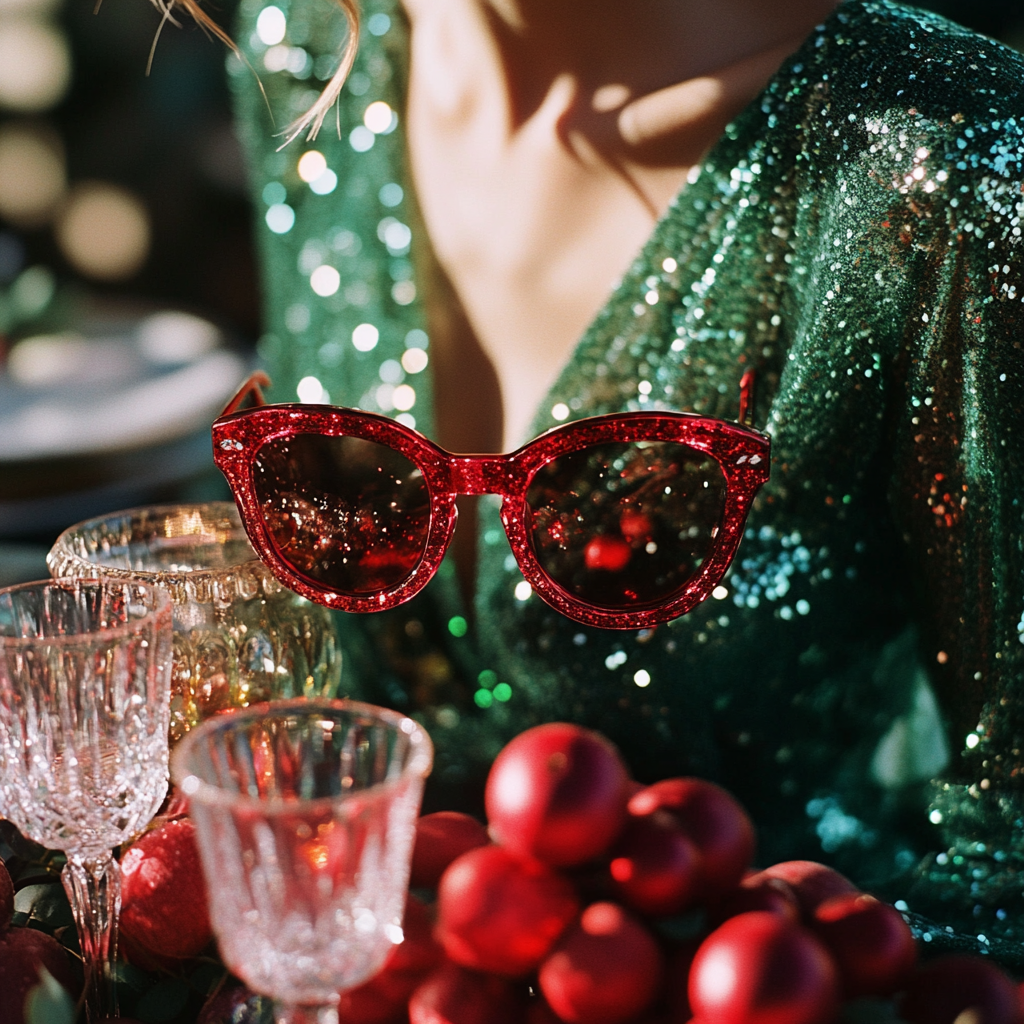 A fashionable holiday tablescape with jewel tone fabrics.