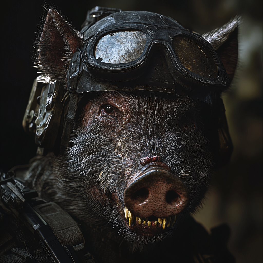 A fierce boar in Call of Duty attire