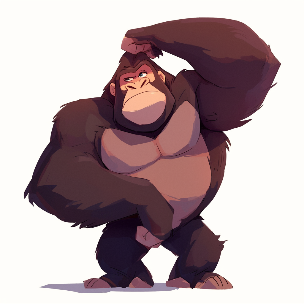 A friendly gorilla in cartoon Zootopia style.