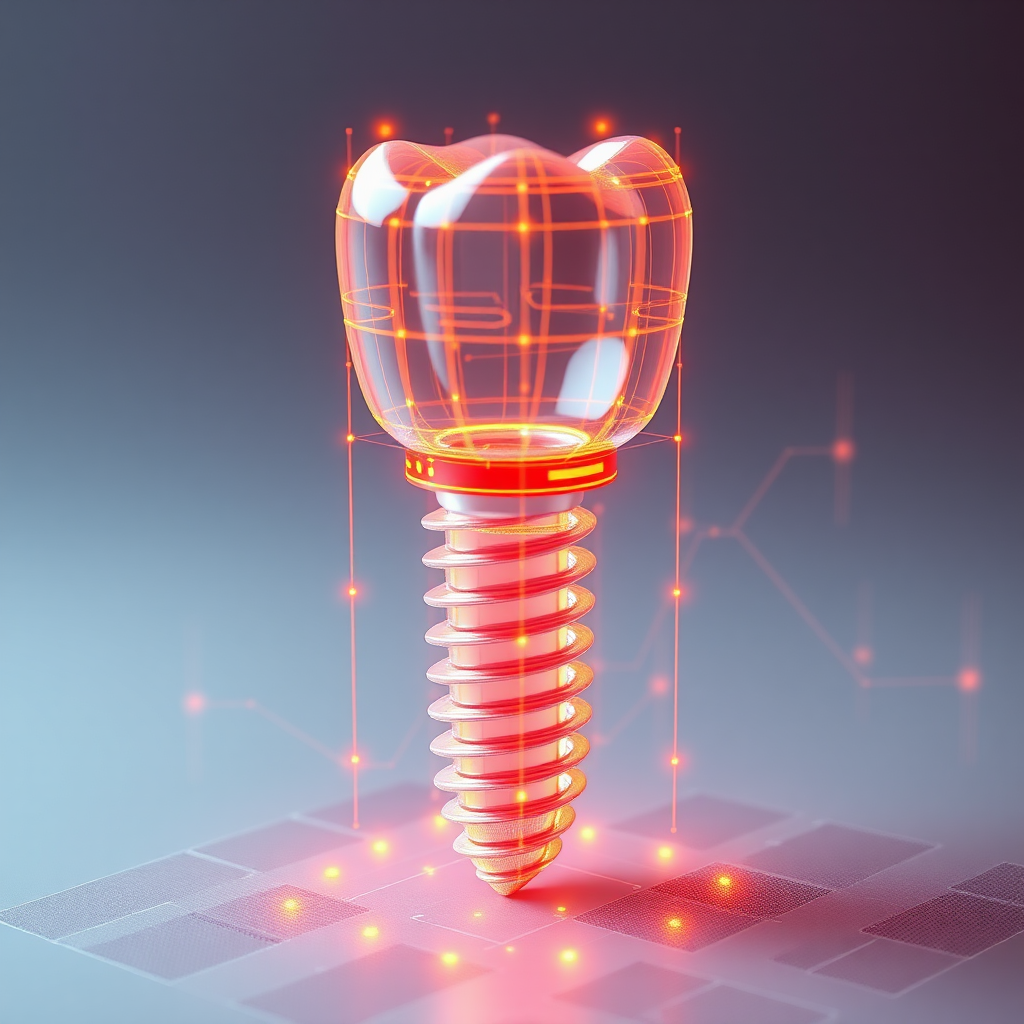 A futuristic digital dental implant model.