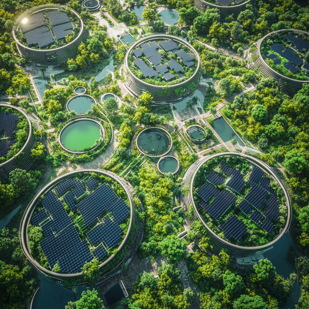 A futuristic eco-friendly site promoting sustainability and harmony