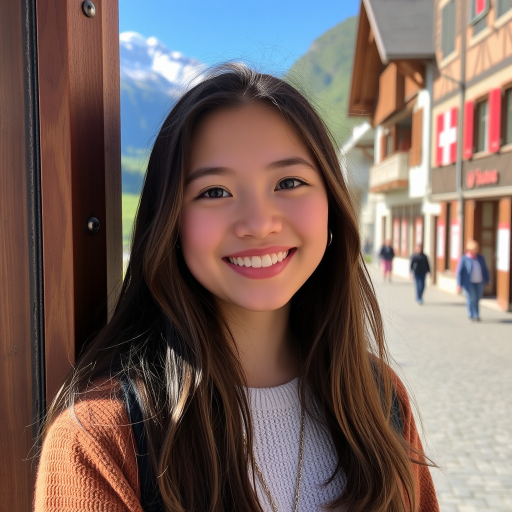 A girl from Congo studying English in Switzerland.