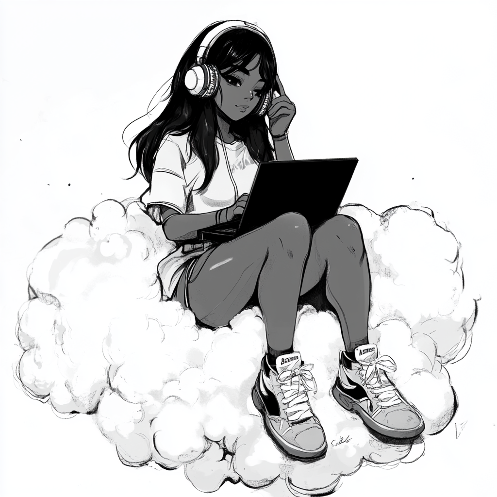 A girl from the Philippines on a cloud.