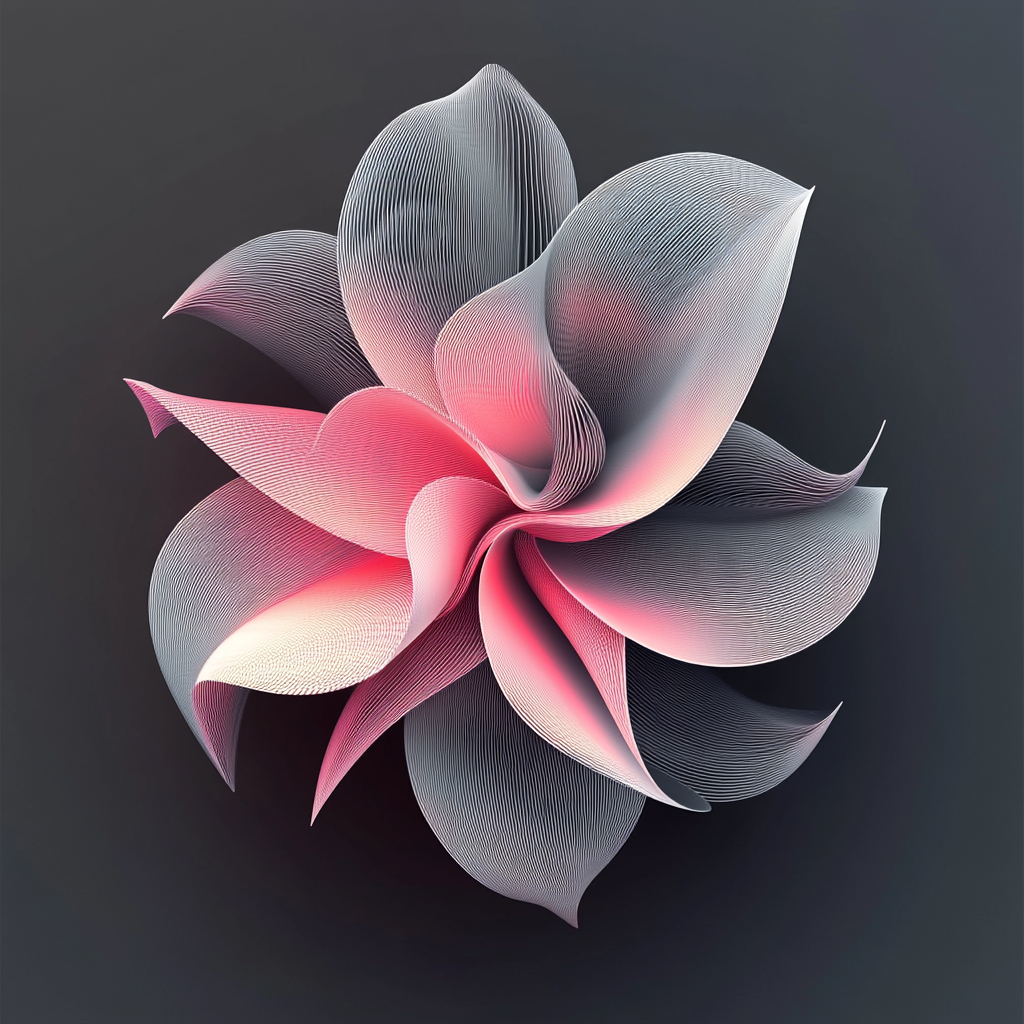 A gradient geometric flower in Blend Tool style