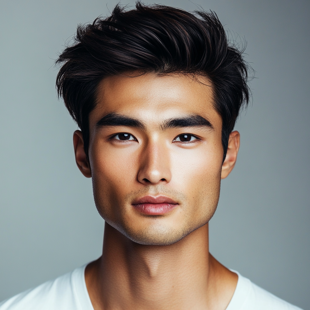 A handsome young Asian man with dark hair.