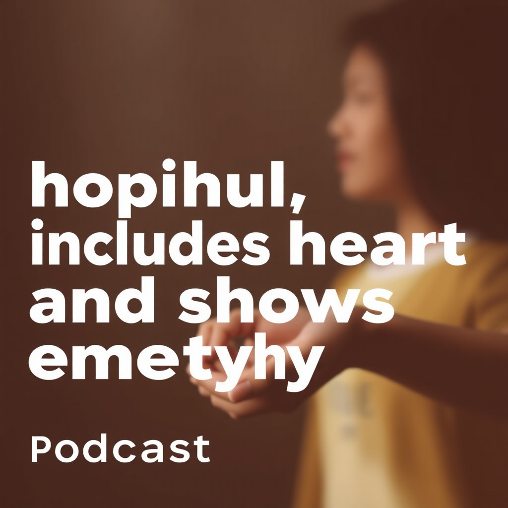 A hopeful podcast cover with heart and empathy.