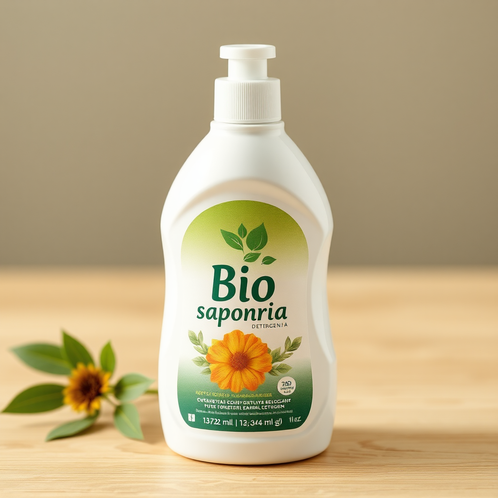 A label for Bio Saponaria detergent.