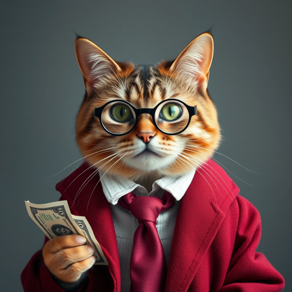 A lawyer cat with no moneygetImage