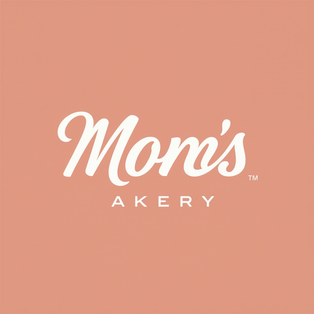 A logo for Mom's Bakery with custom font.