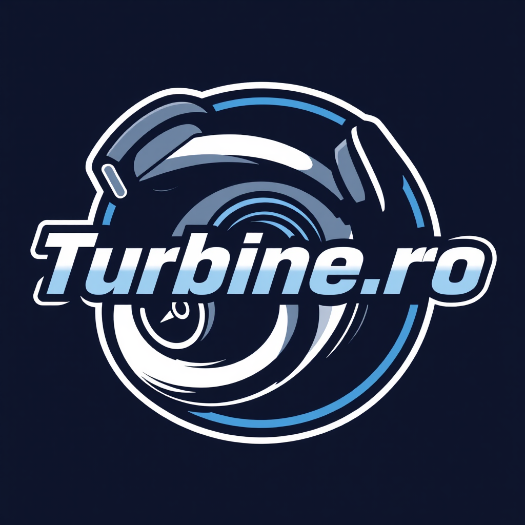 A logo for Turbine.ro, a turbocharger repair company.