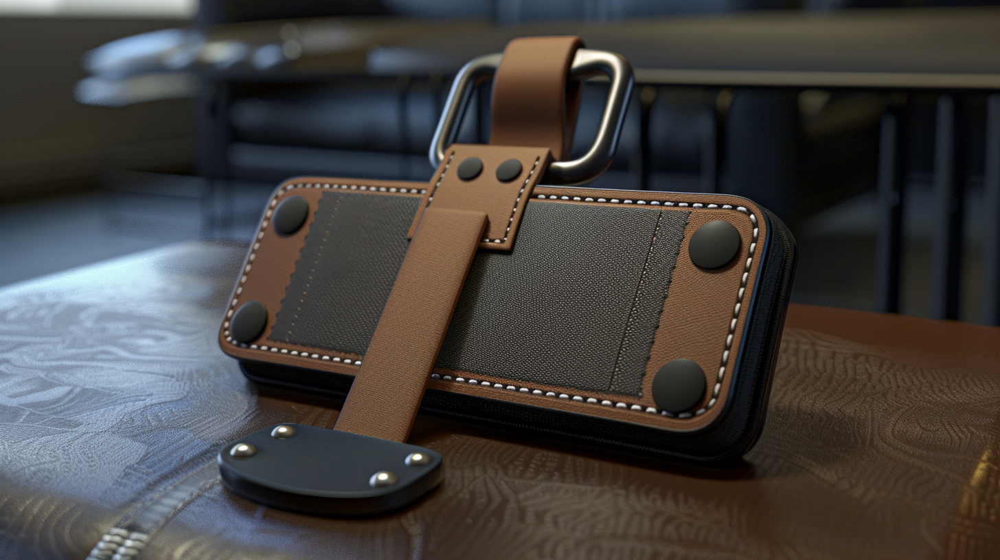 A luxury luggage tag with sustainable material.