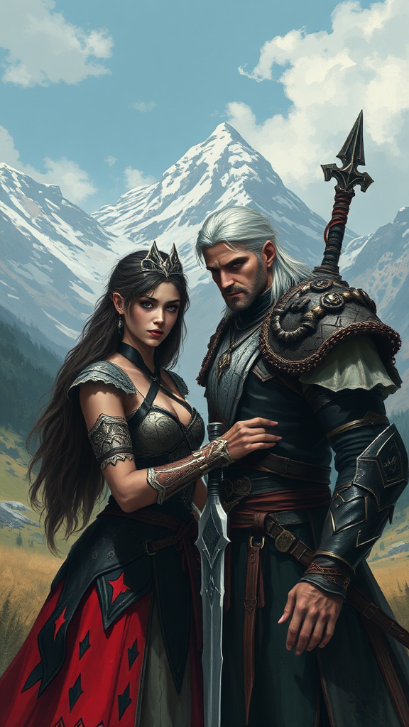 A meeting of Yennifer and Geralt in Vengerberg.