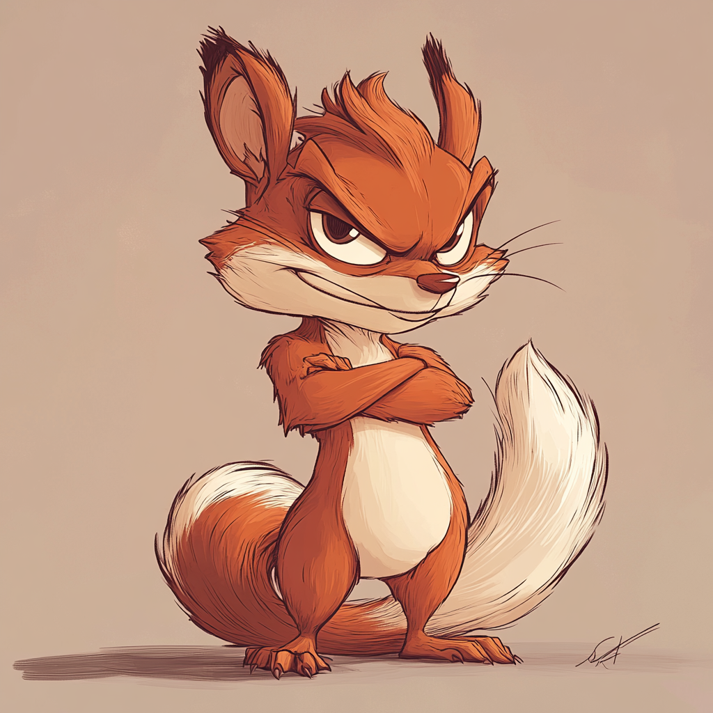 Illustration of a mischievous squirrel