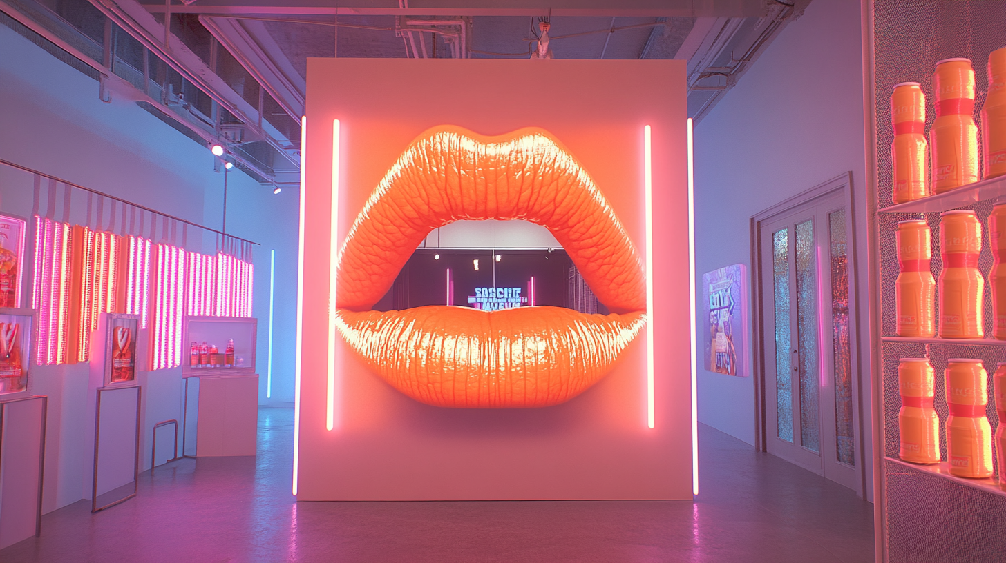 A modern, fun kissing booth at brand activation