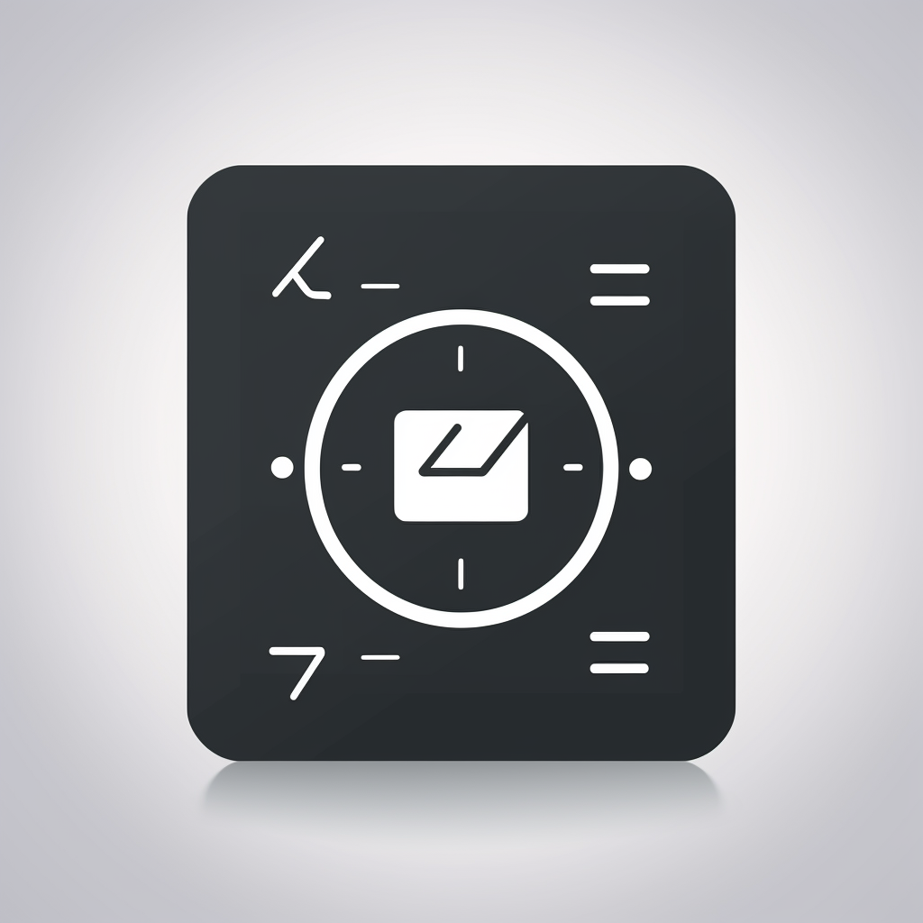 A modern black and white digital interface icon