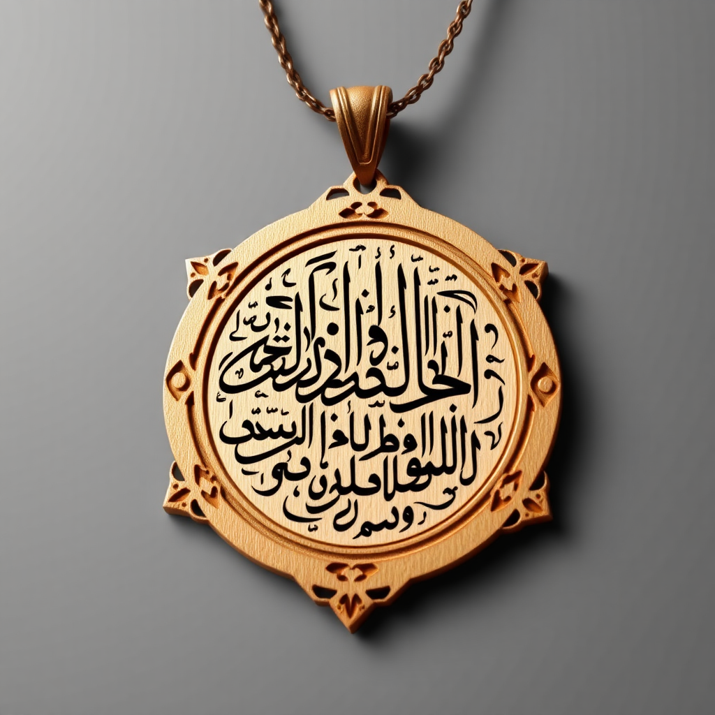 A pendant with Persian calligraphy poem design circle.