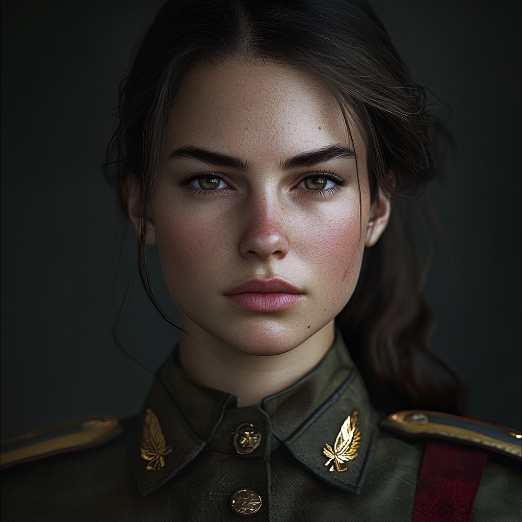 A photo of Isabelle in military uniform