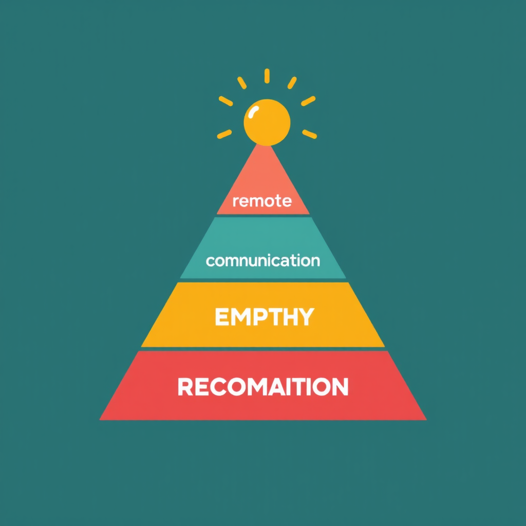 A pyramid showing how teamwork builds on empathy.