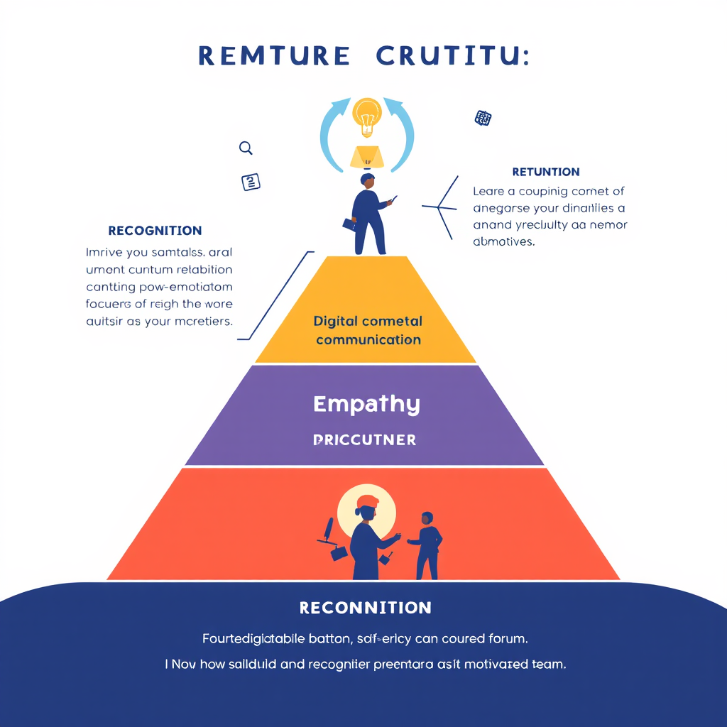 A pyramid showing teamwork through digital communication.