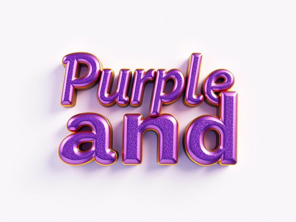 A shiny purple and gold Purple and text.