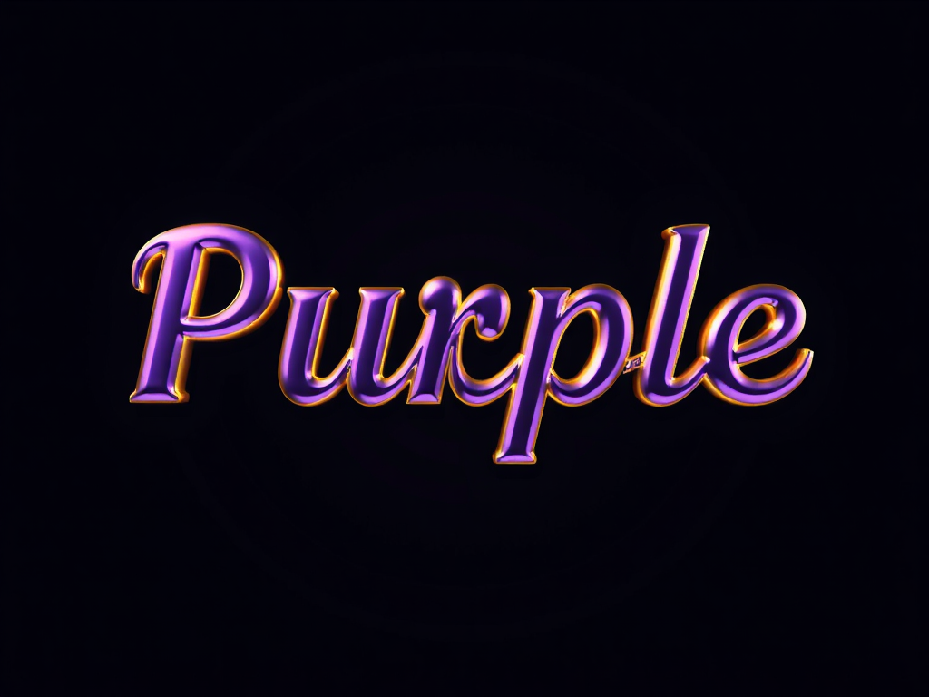 A shiny text saying Purple in 3D.