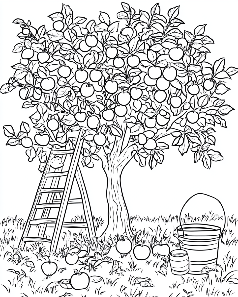 A simple apple tree for coloring.