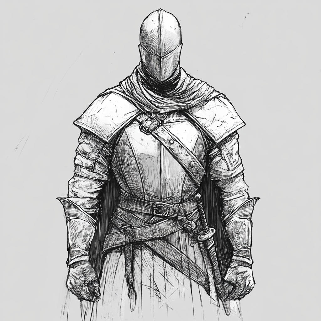 A simple design of a 16th-century mage warrior