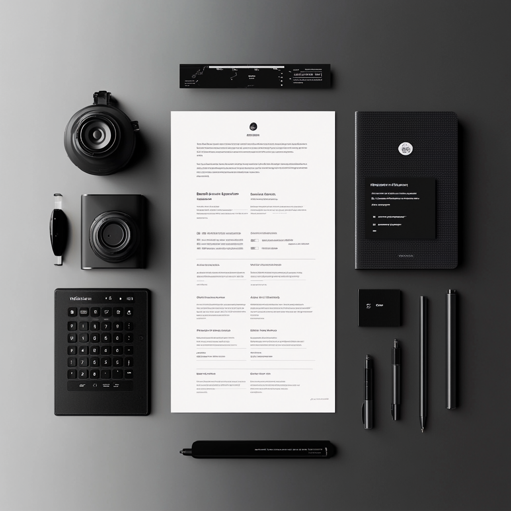 A sleek, black resume with clear sections