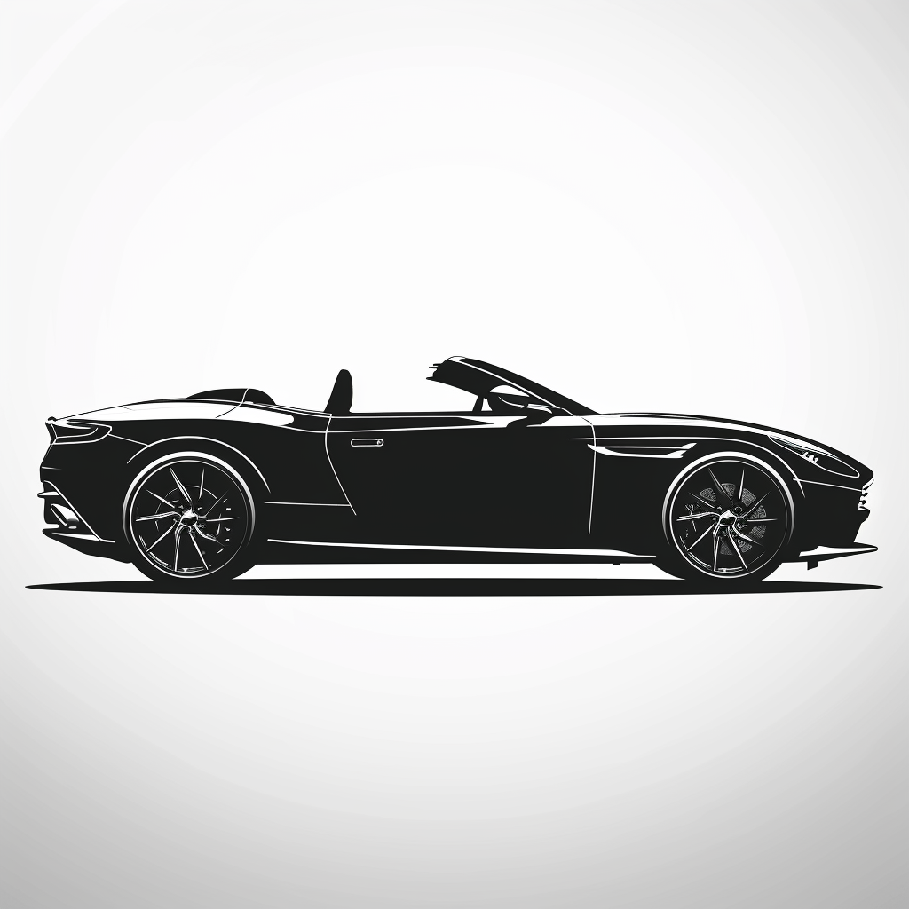 A sleek black Aston Martin logo in profile